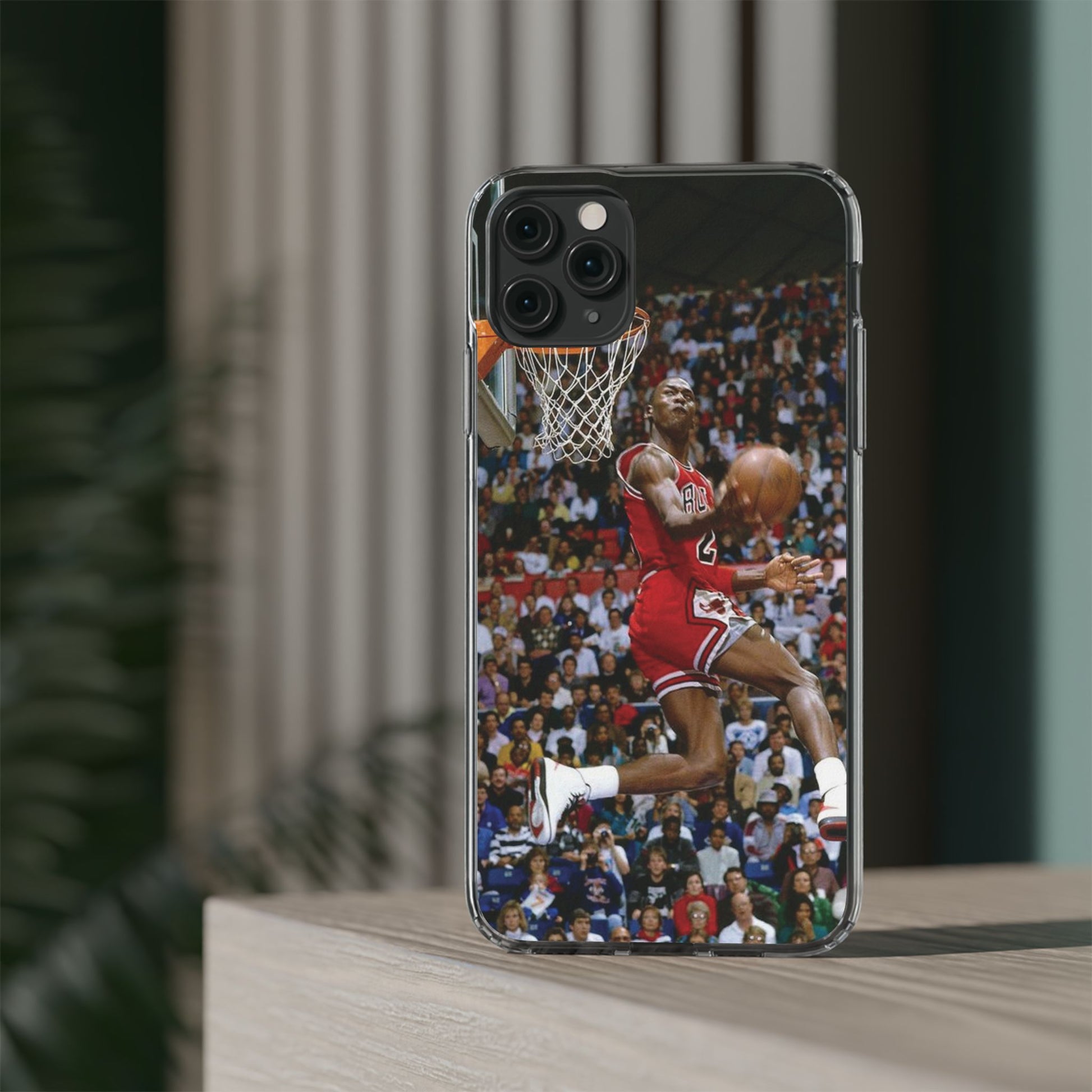 Vintage Jordan Dunk themed Basketball Inspired design Clear Phone Cases