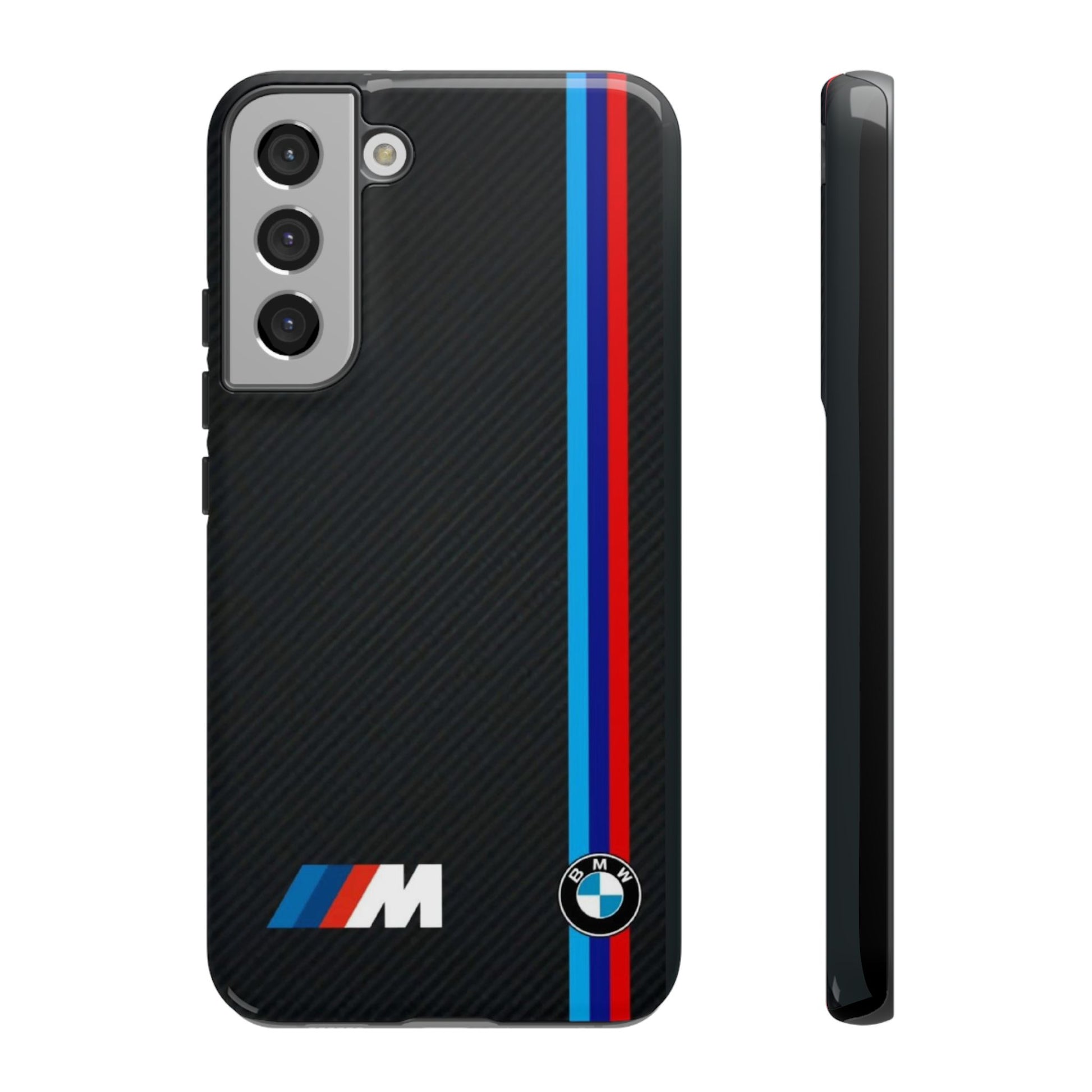 BMW M Stripes Carbon Fiber Design Tough Cases for iPhones, Samsung, and Pixel