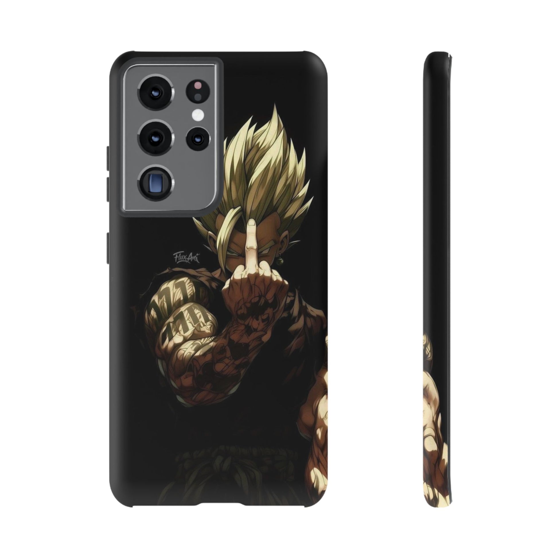 Middle Finger SS Goku Dragon Ball Z Tough Cases for iPhones, Samsung, and Pixel