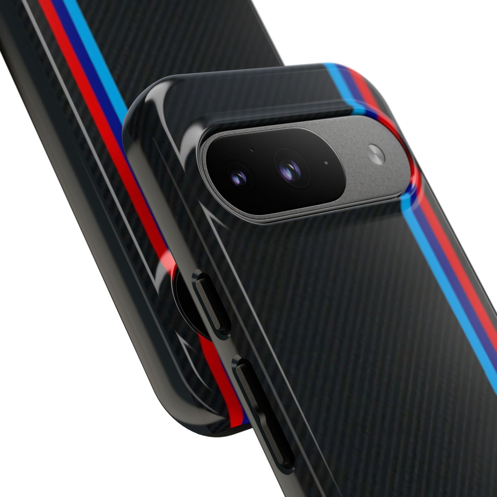 BMW M Stripes Carbon Fiber Design Tough Cases for iPhones, Samsung, and Pixel