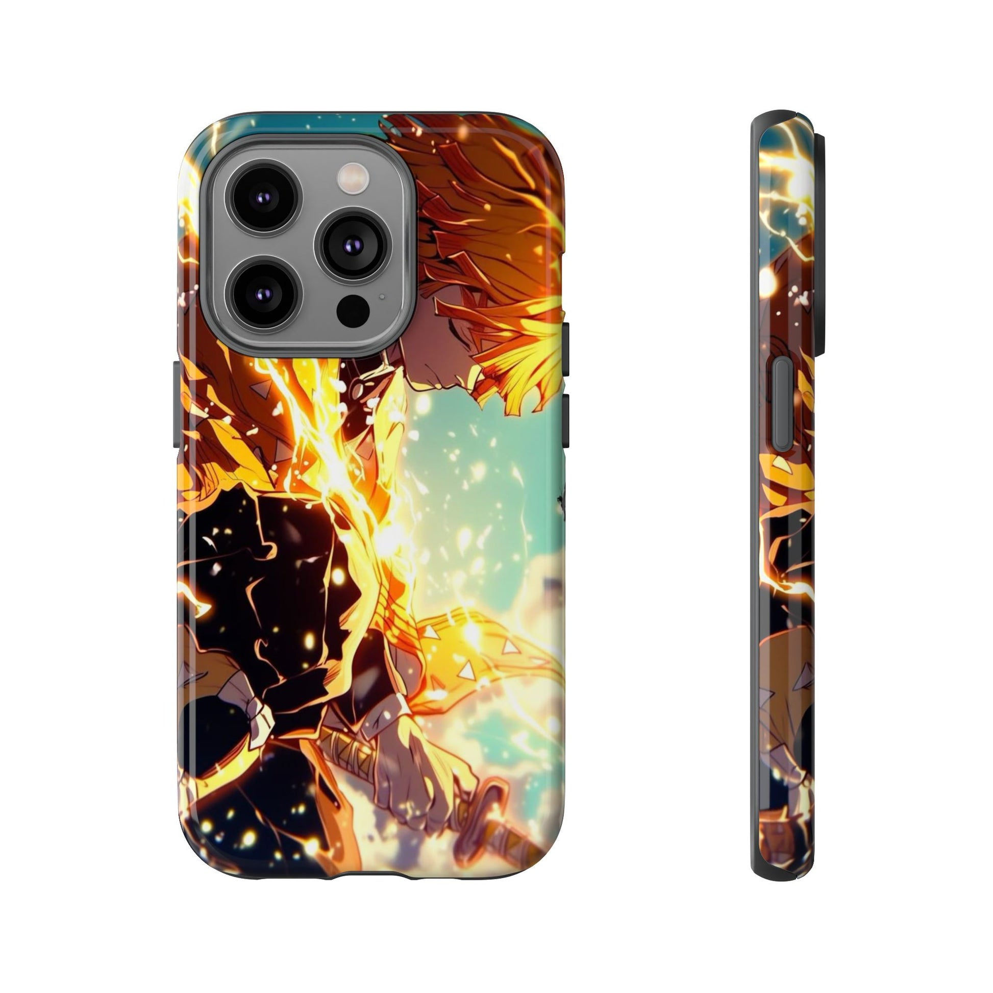 Demon Slayer Zenitsu Anime Theme Phone Case, Tough Cases for iPhones, Samsung, and Pixel