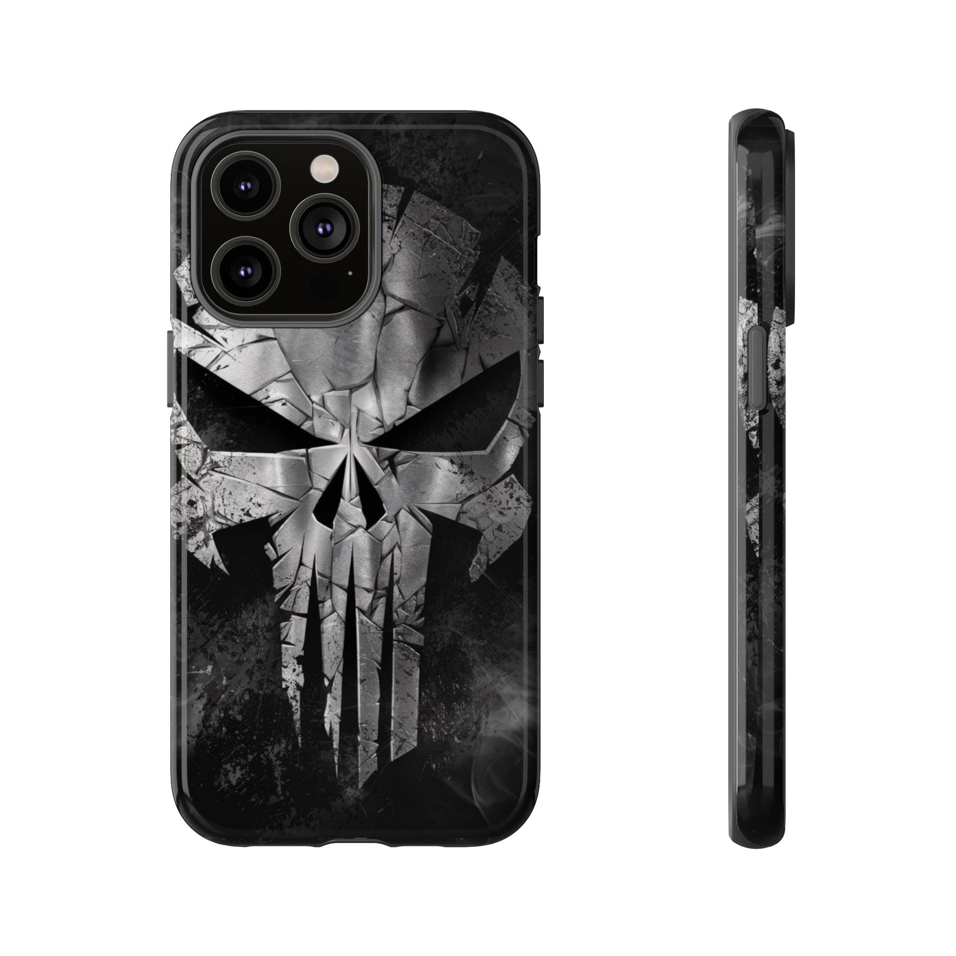 The Punisher Logo Art Tough Cases for iPhones, Samsung, and Pixel