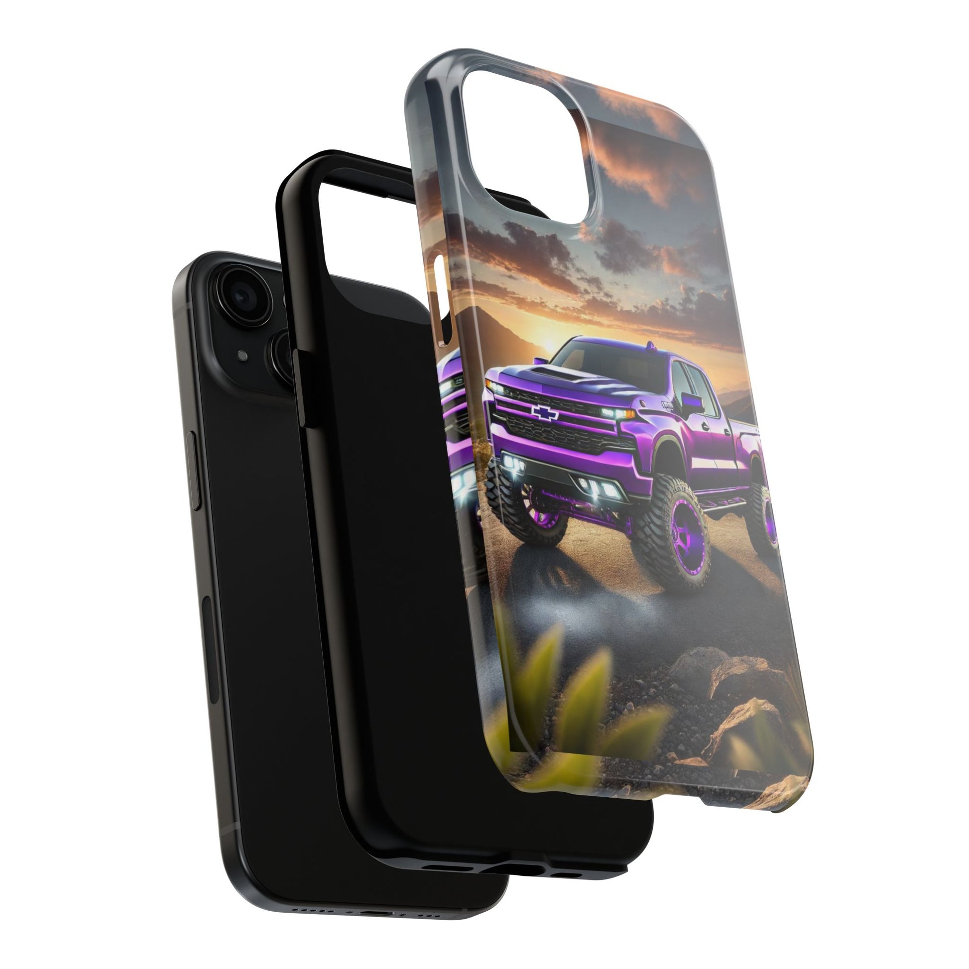 Purple Silverado art Phone Cases for Iphones & Samsung Phones Durable