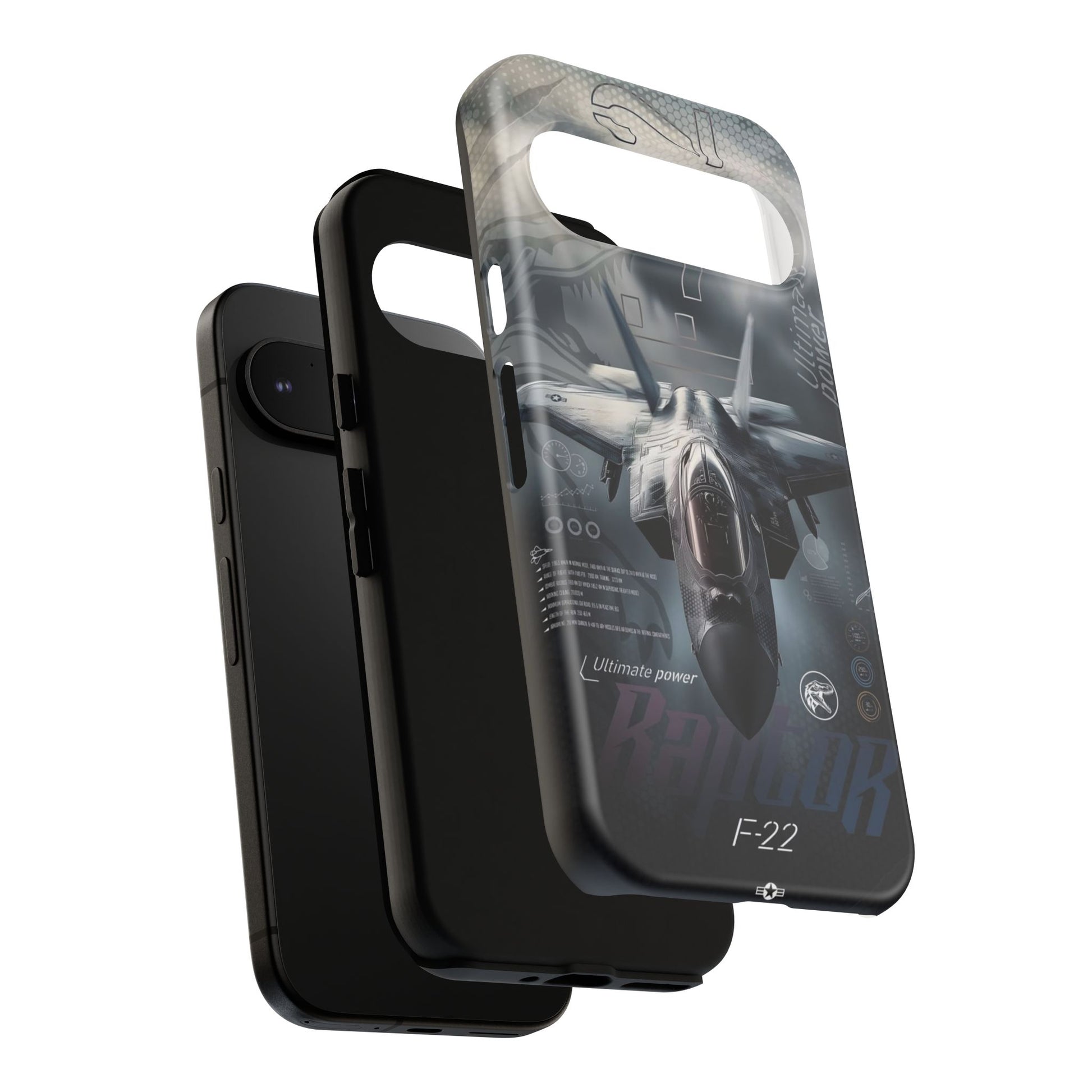 F-22 Raptor Fighter Jet Tough Cases for iPhones, Samsung, and Pixel