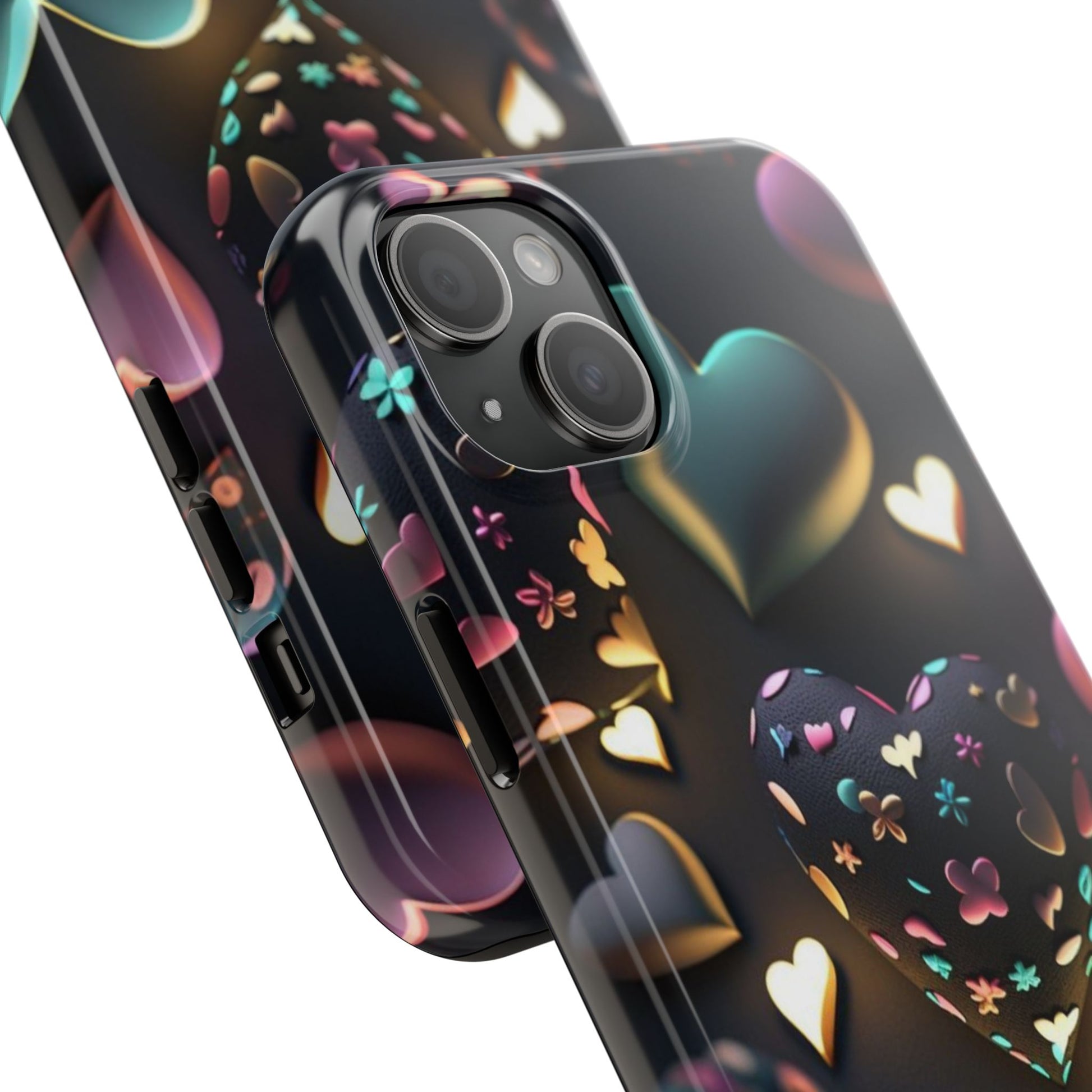 Floating Hearts Themed Tough Phone Cases for Iphones & Samsung Phones