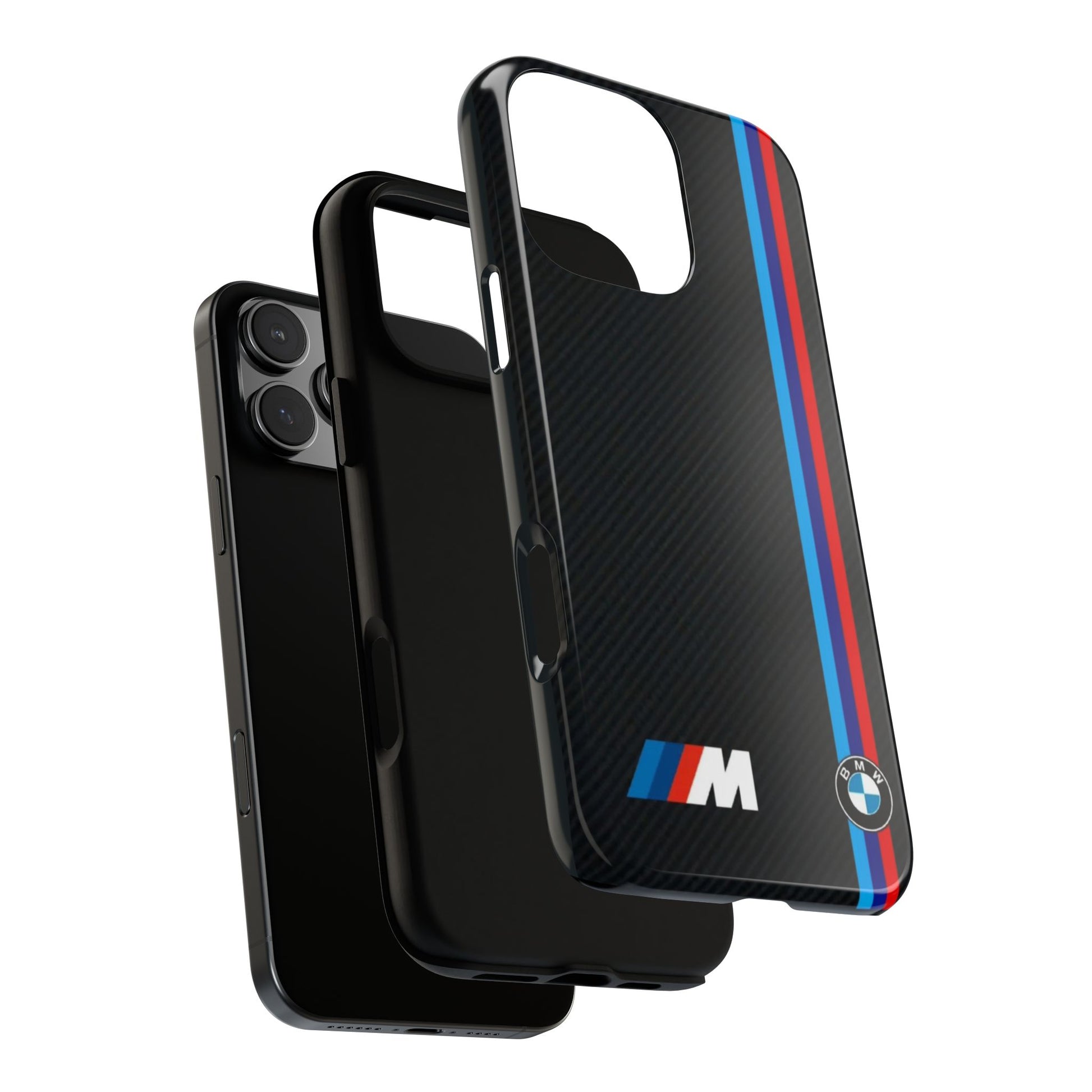 BMW M Stripes Carbon Fiber Design Tough Cases for iPhones, Samsung, and Pixel