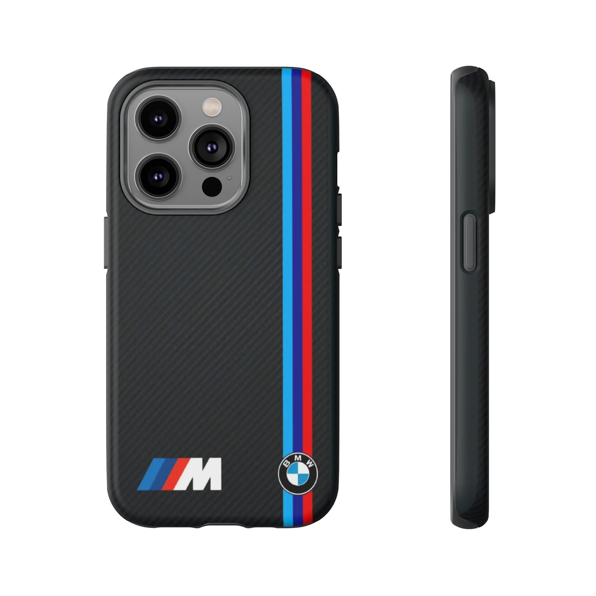 BMW M Stripes Carbon Fiber Design Tough Cases for iPhones, Samsung, and Pixel