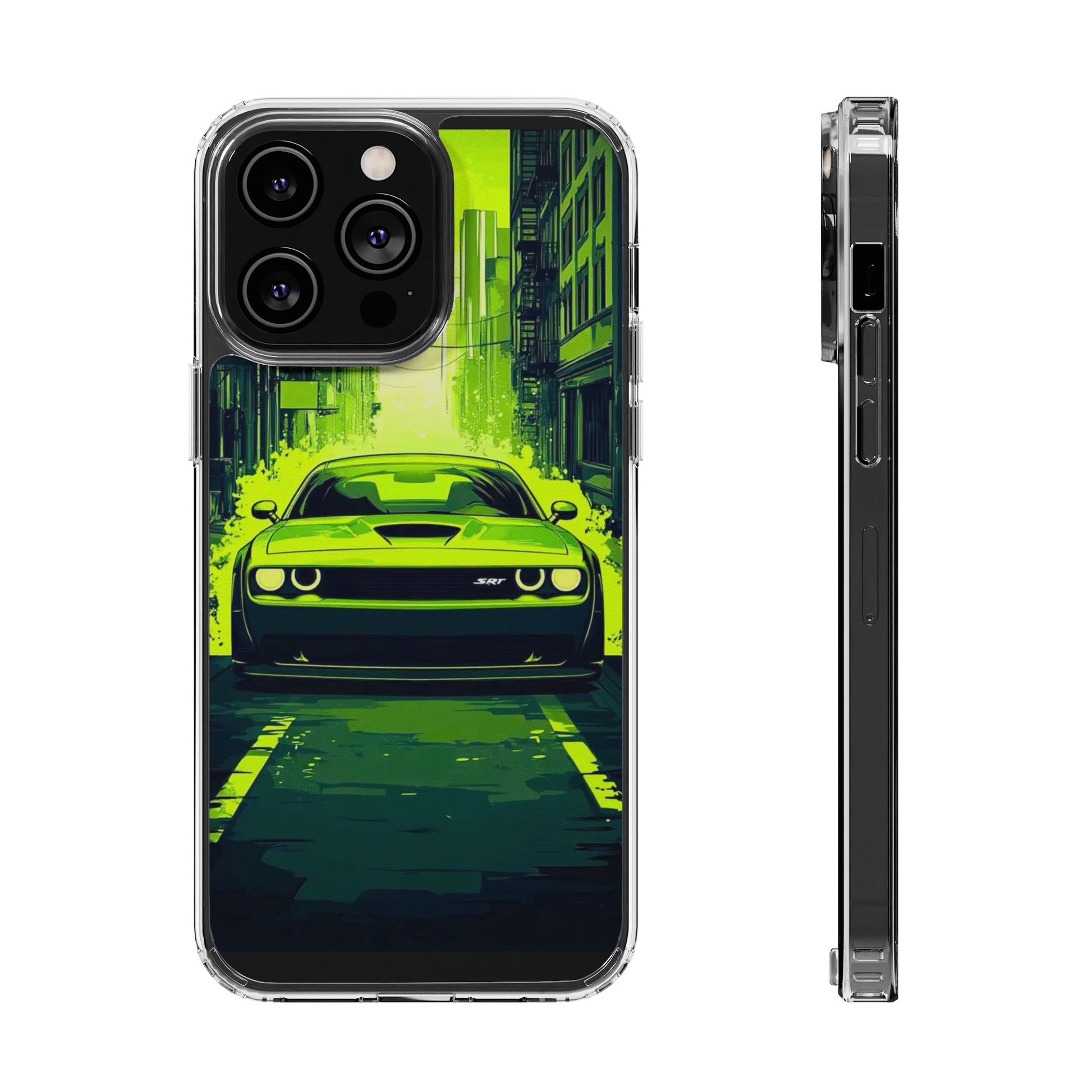 Neon Dodge Challenger Hellcat Phone case for Select Iphones and Samsung phones
