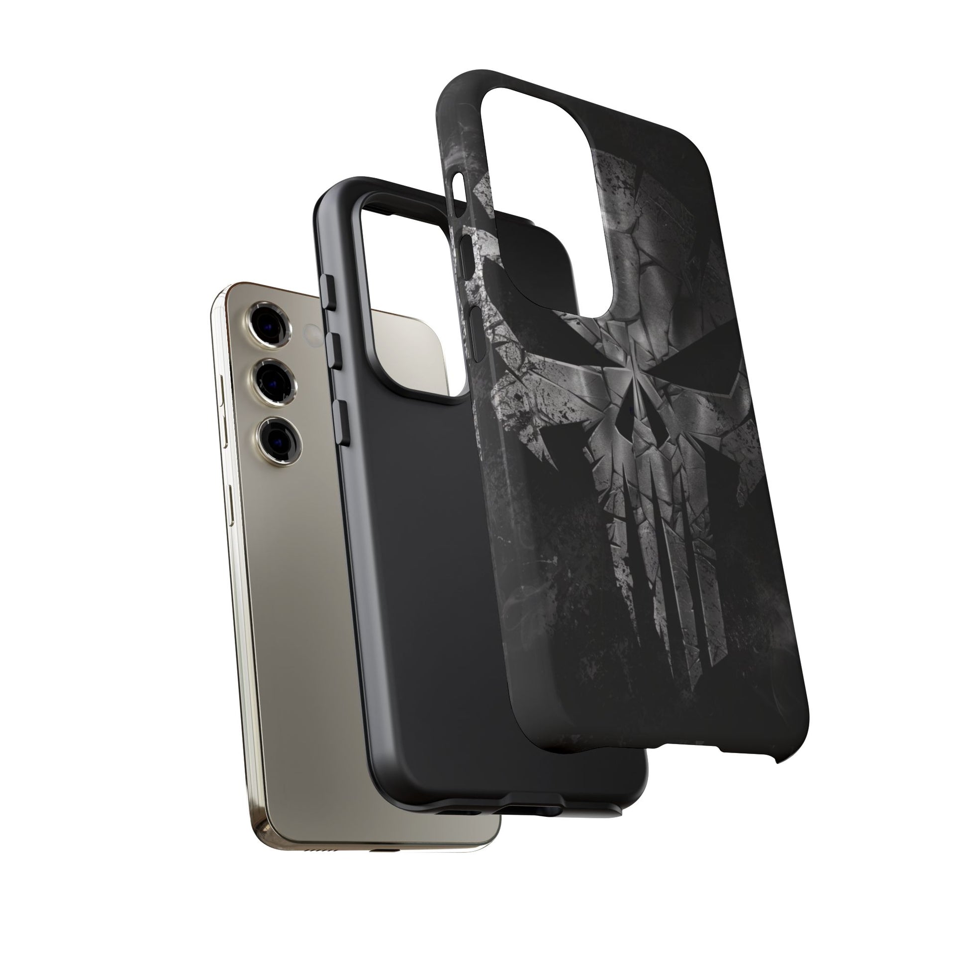 The Punisher Logo Art Tough Cases for iPhones, Samsung, and Pixel
