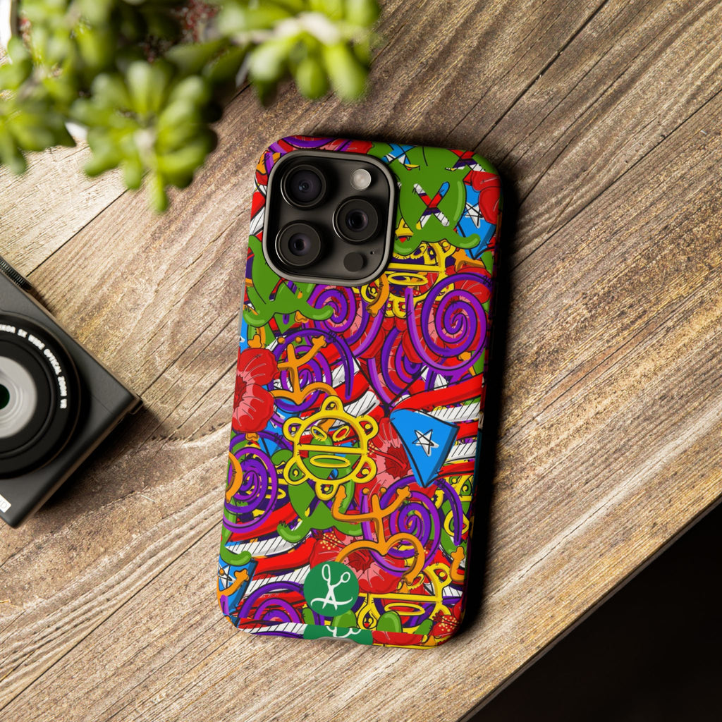 Puerto Rico Taino Tribal Art Tough Cases for iPhones, Samsung, and Pixel