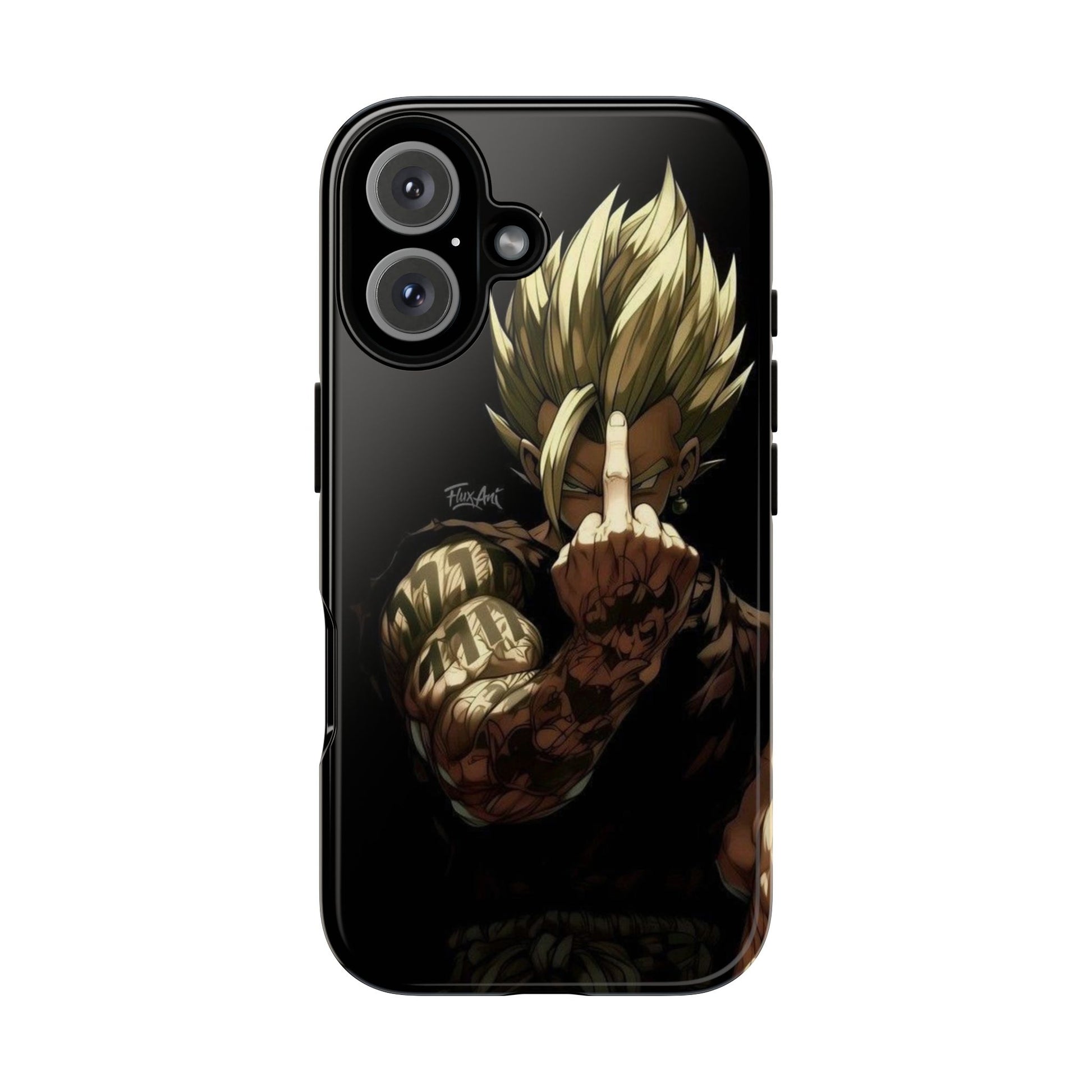 Middle Finger SS Goku Dragon Ball Z Tough Cases for iPhones, Samsung, and Pixel