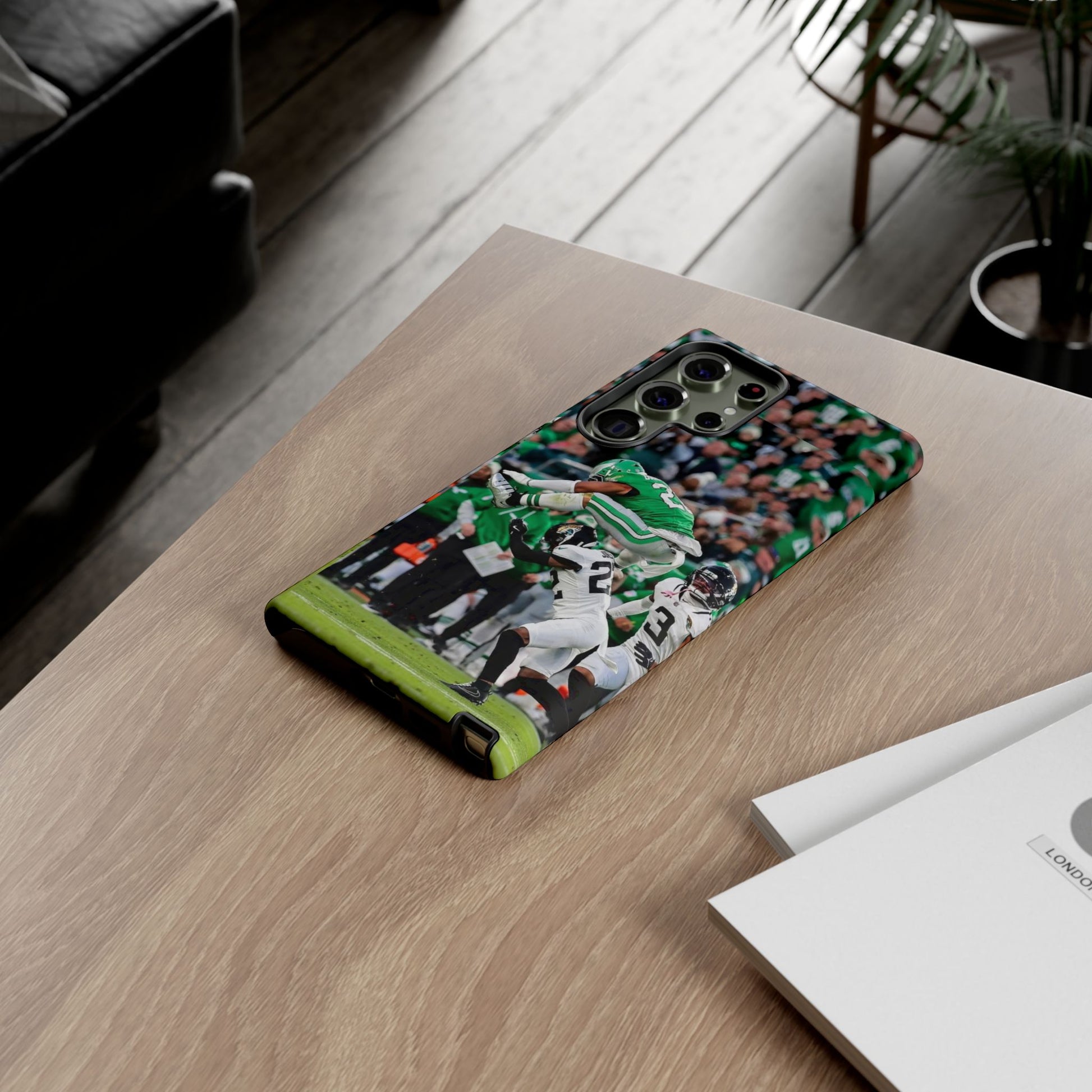 Saquon Barkley The Huddle Eagles Football Tough Cases for iPhones, Samsung, and Pixel