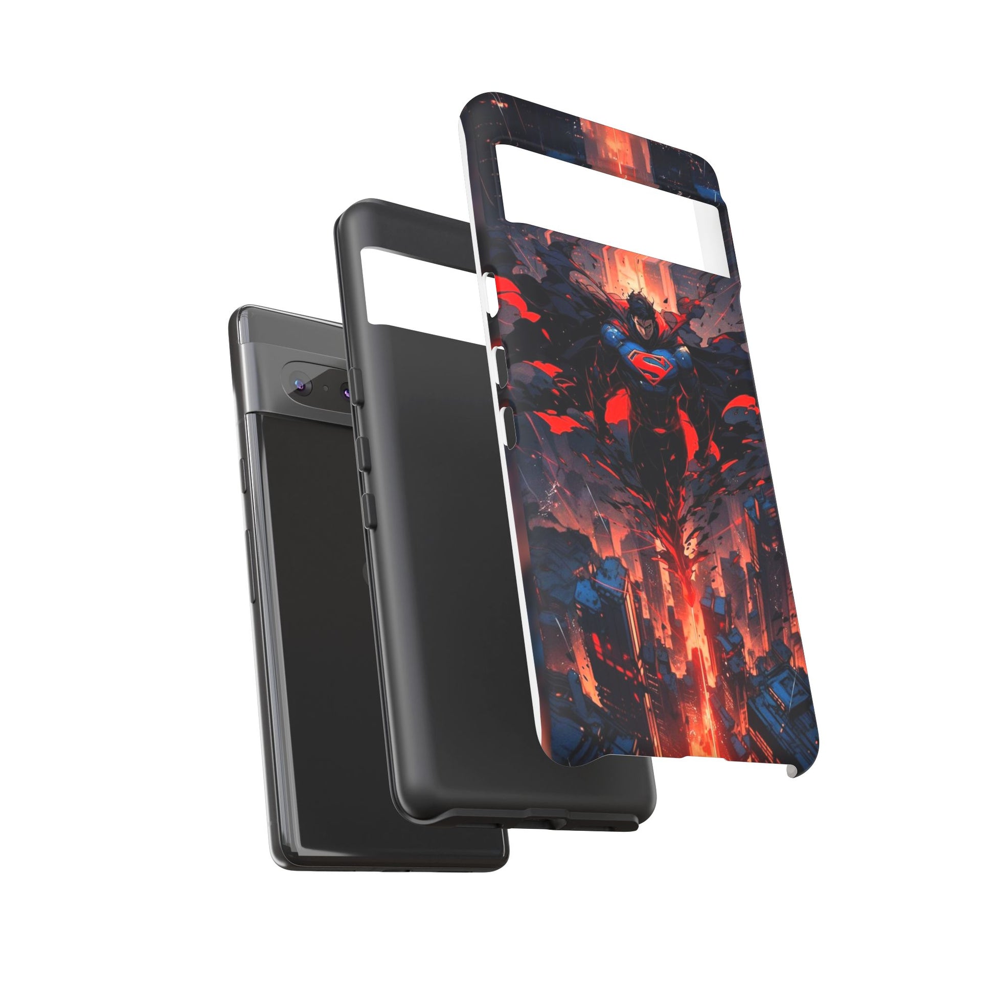 Anime Superman Tough Cases for iPhones, Samsung, and Pixel
