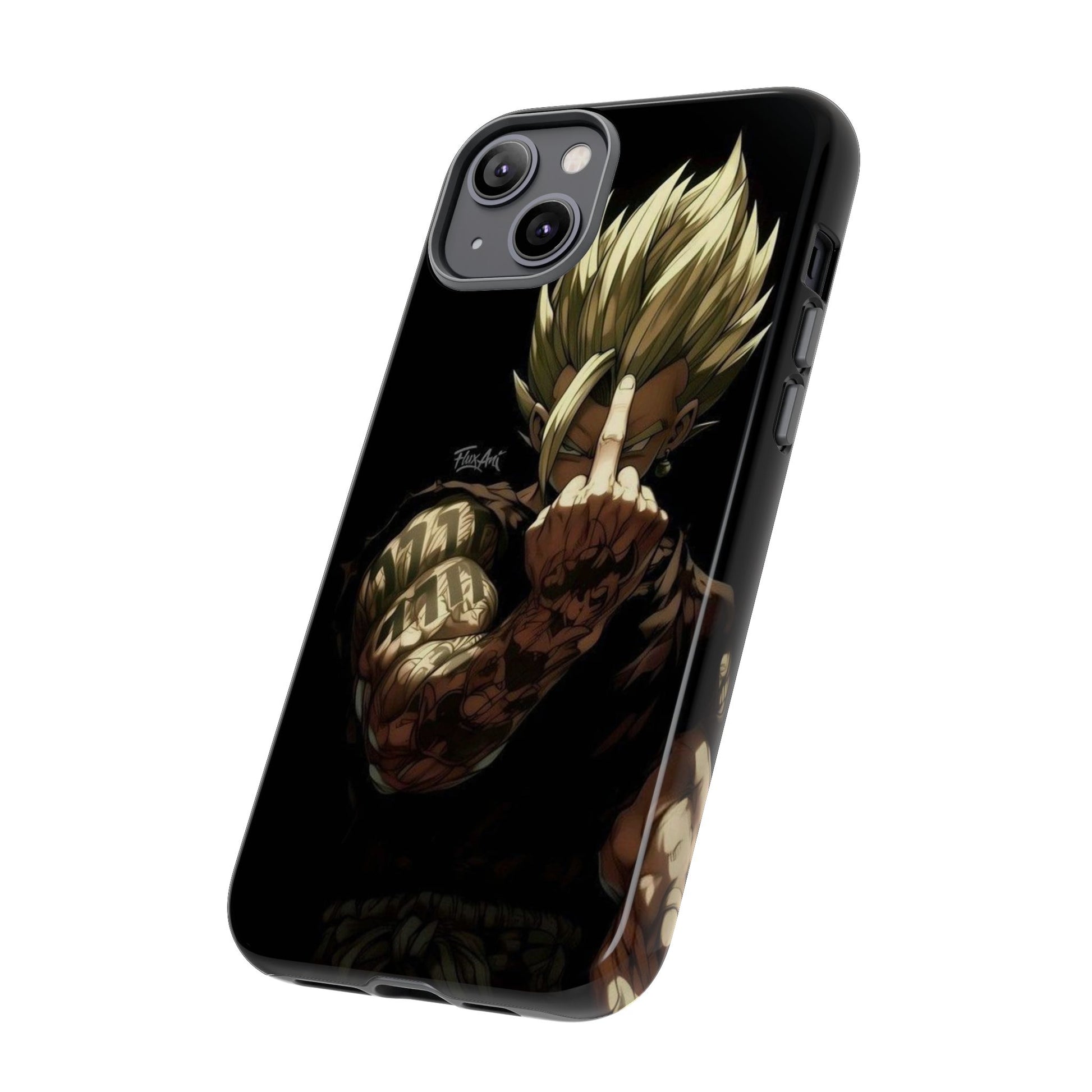 Middle Finger SS Goku Dragon Ball Z Tough Cases for iPhones, Samsung, and Pixel