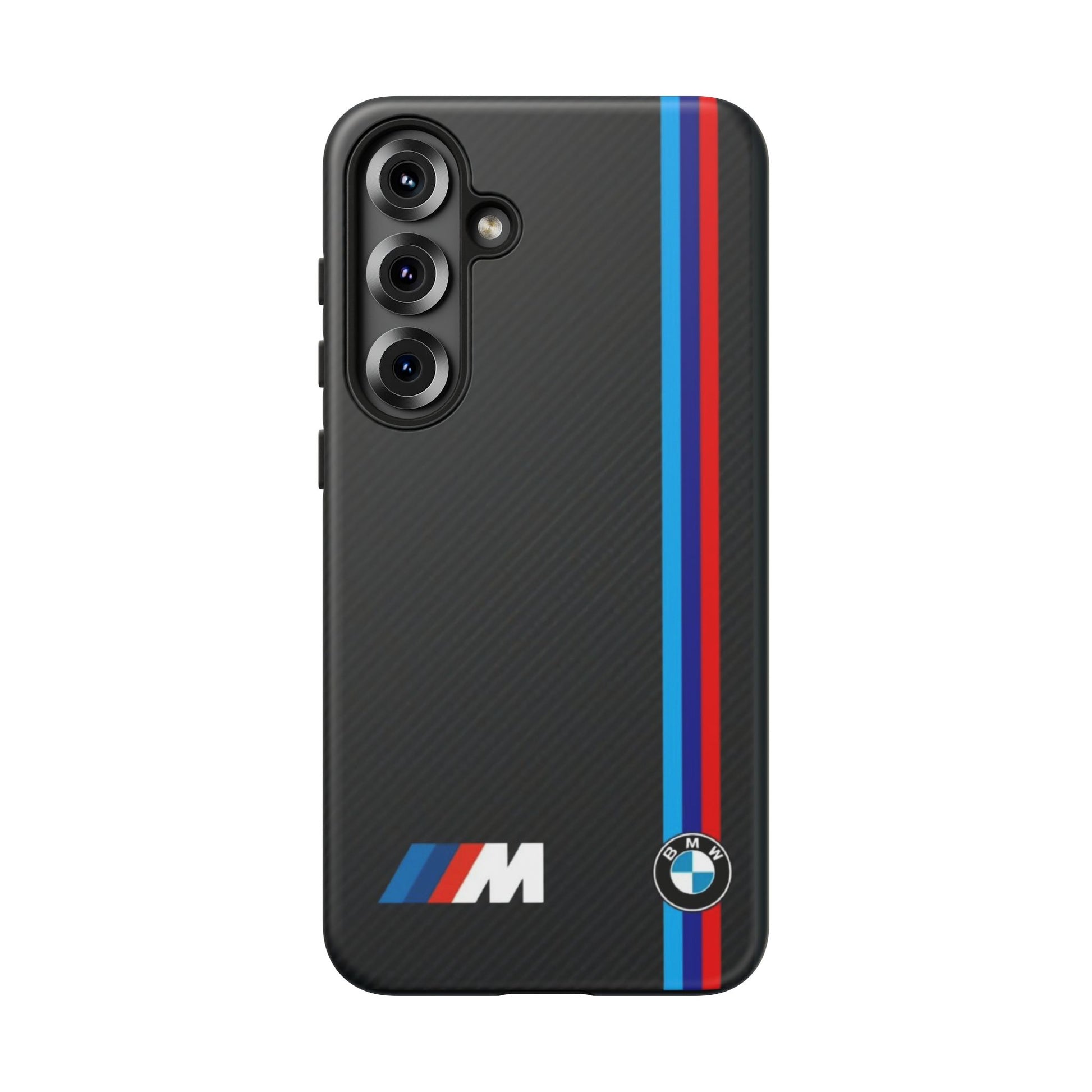 BMW M Stripes Carbon Fiber Design Tough Cases for iPhones, Samsung, and Pixel